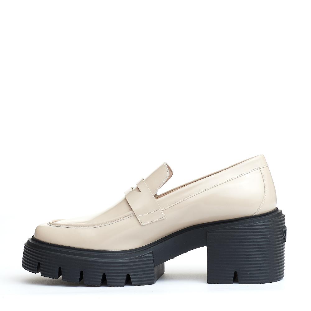 Sorelle Perego mocassino pelle beige fondo in gomma Hotsell