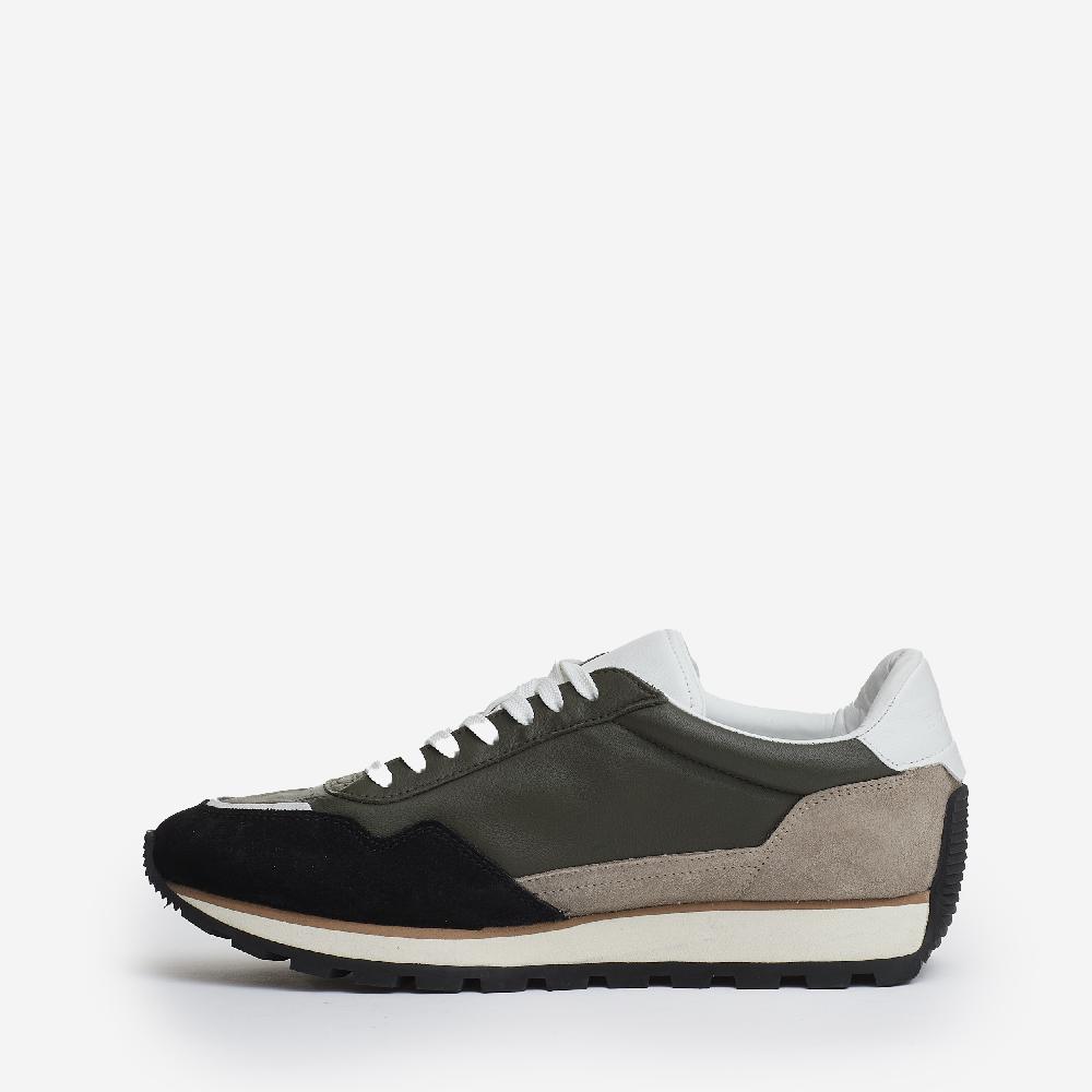 Sorelle Perego running 86er pelle verde camoscio beige e nero Offerta temporanea