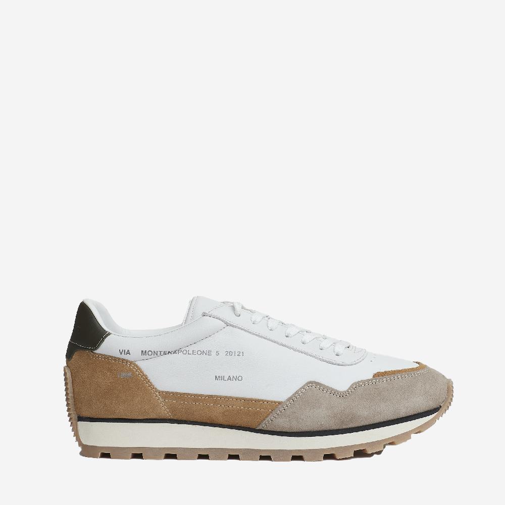 Sorelle Perego running 86er camoscio pelle bianco beige Vendita Calda