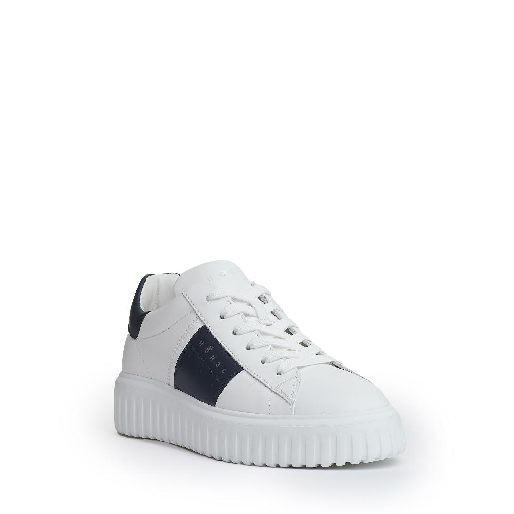 Sorelle Perego h stripe pelle bianco slash blu I Più Venduti