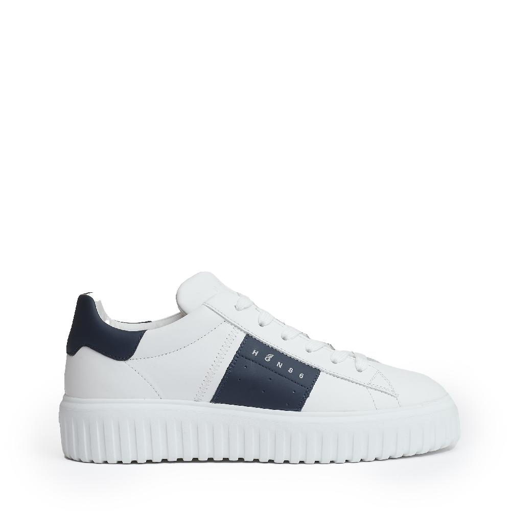 Sorelle Perego h stripe pelle bianco slash blu I Più Venduti