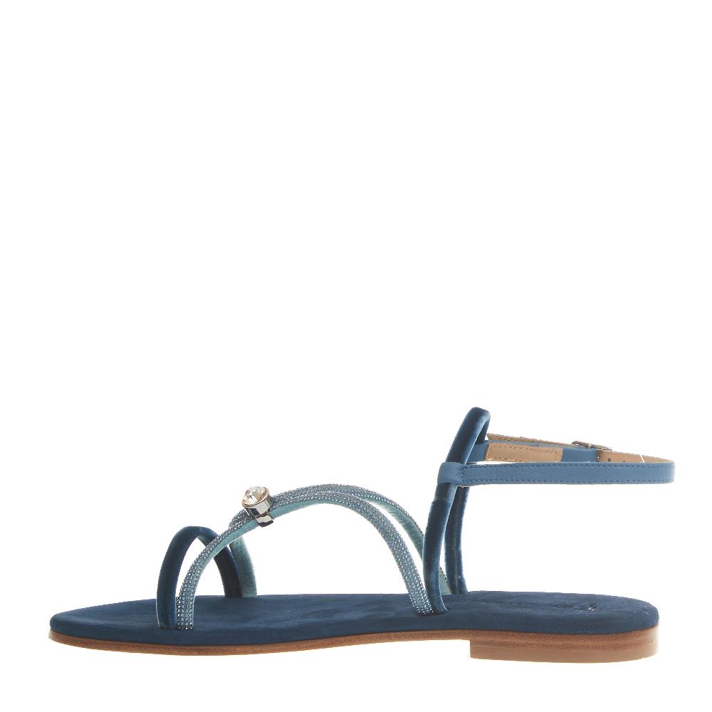 Sorelle Perego sandalo in velluto blu con microcristalli Italy