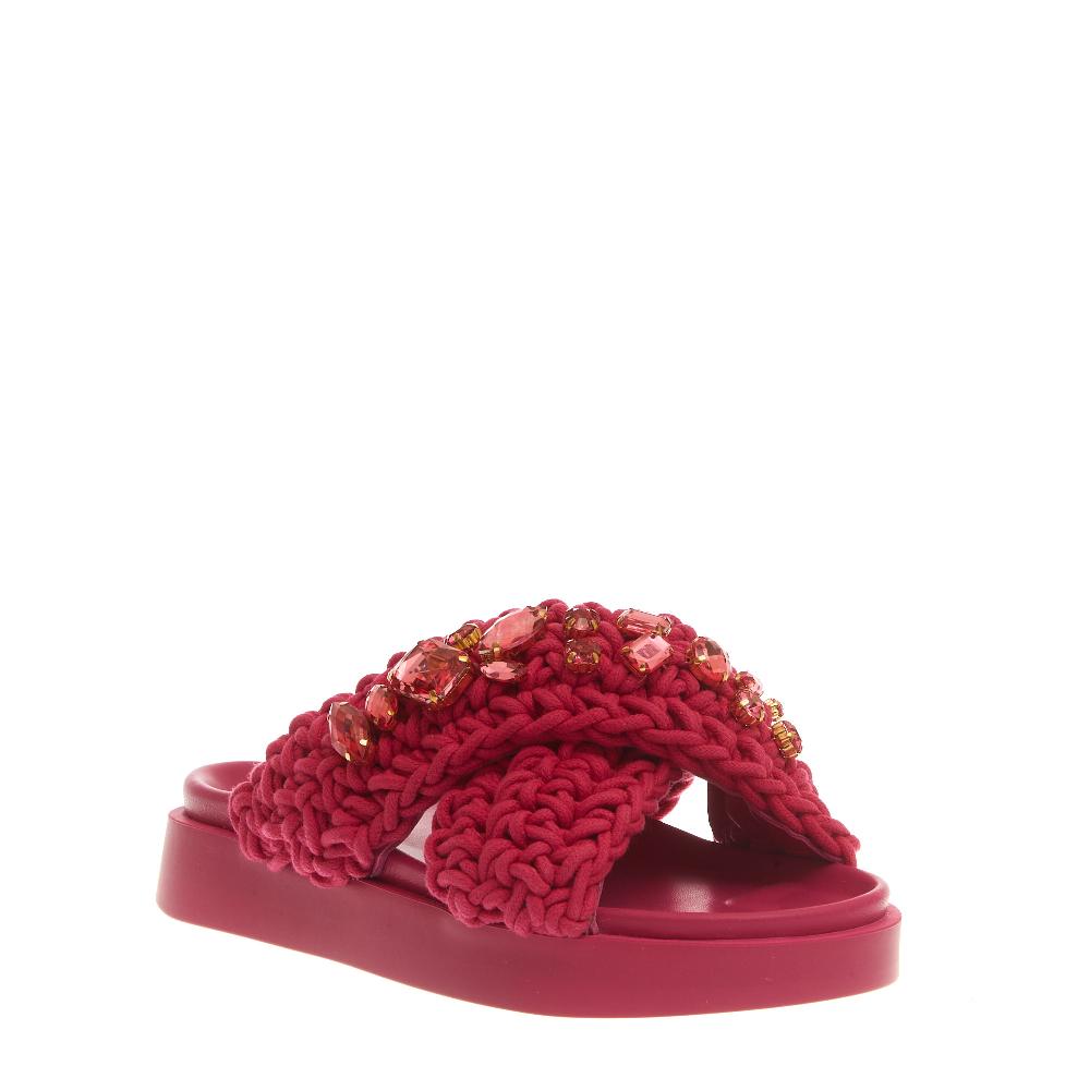Sorelle Perego ciabatta zeppa incrocio fuxia Vendita