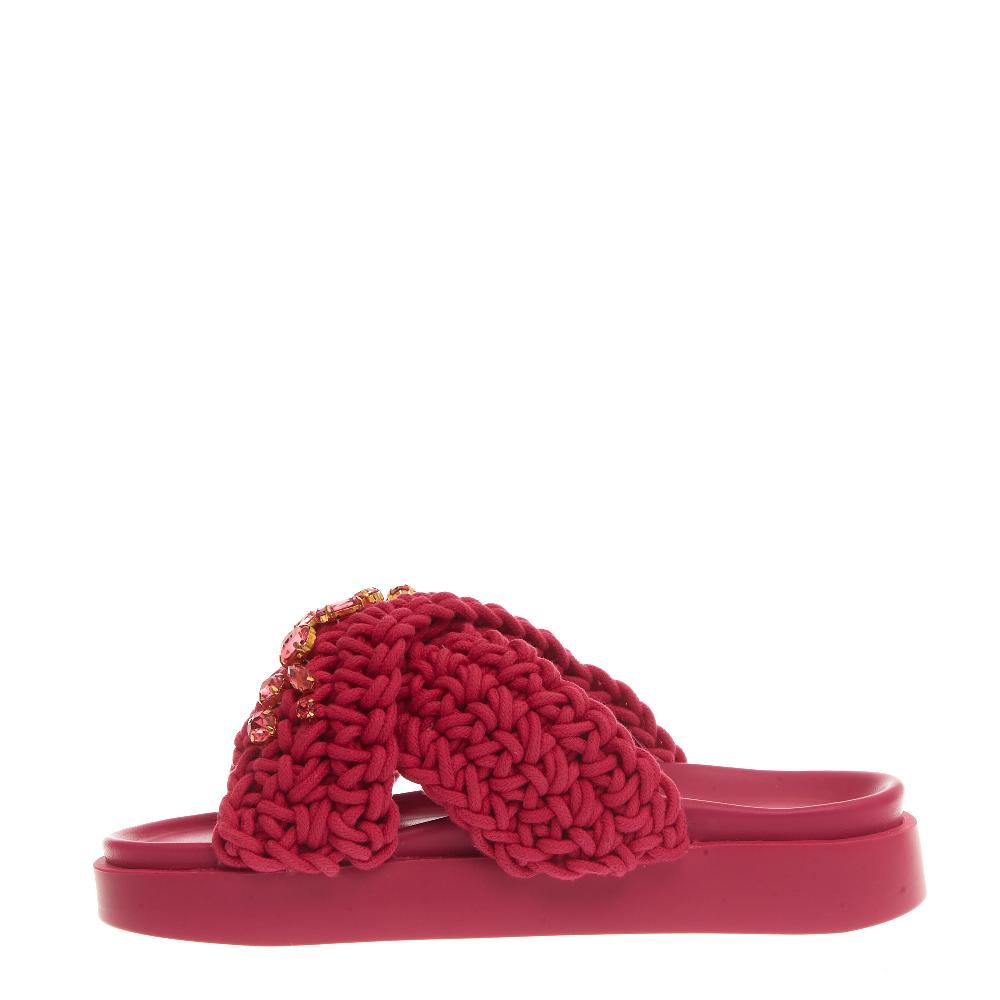 Sorelle Perego ciabatta zeppa incrocio fuxia Vendita
