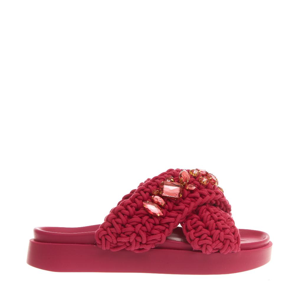 Sorelle Perego ciabatta zeppa incrocio fuxia Vendita