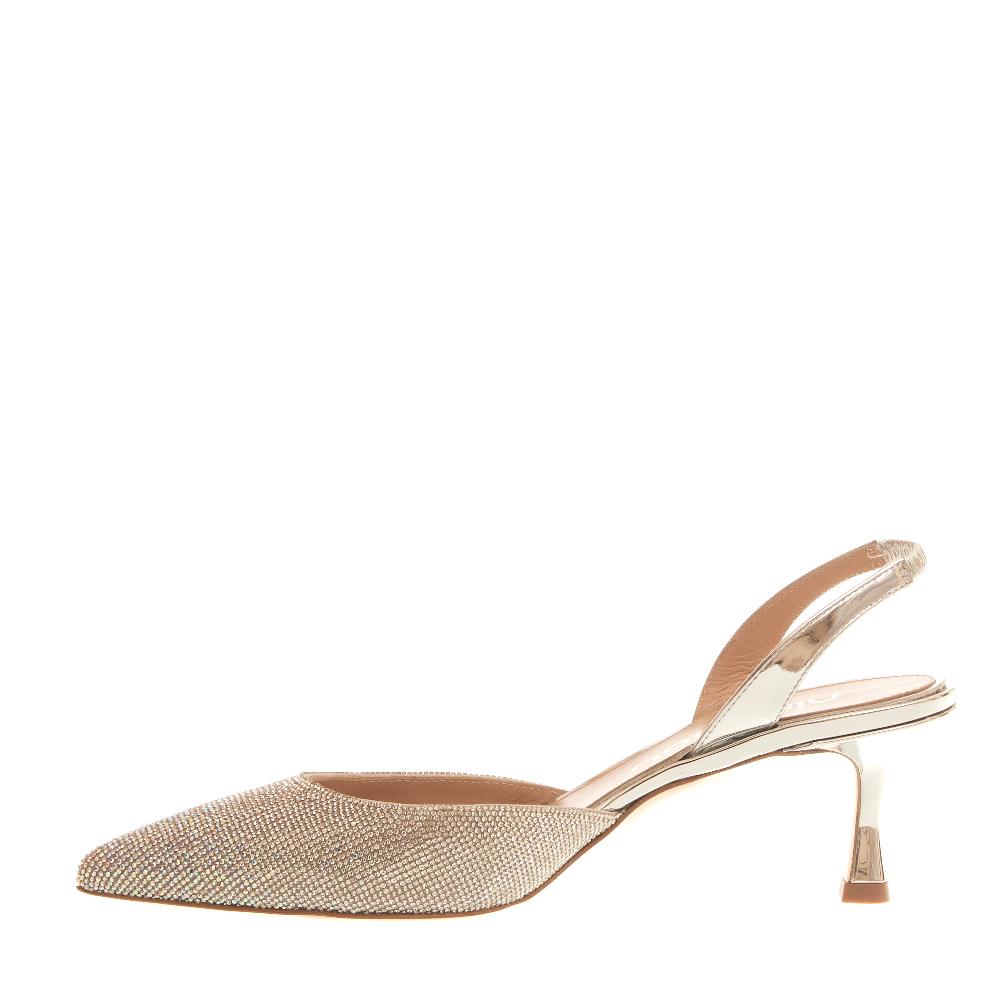 Sorelle Perego slingback strass argento tacco 55 mm Spedizione Gratuita