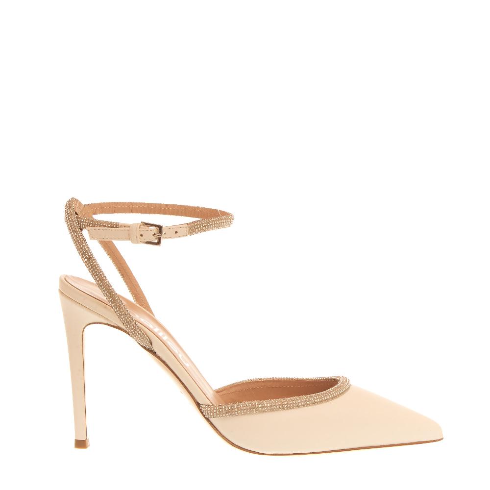 Sorelle Perego slingback nappa avorio strass tacco 90 mm Qualità Garantita
