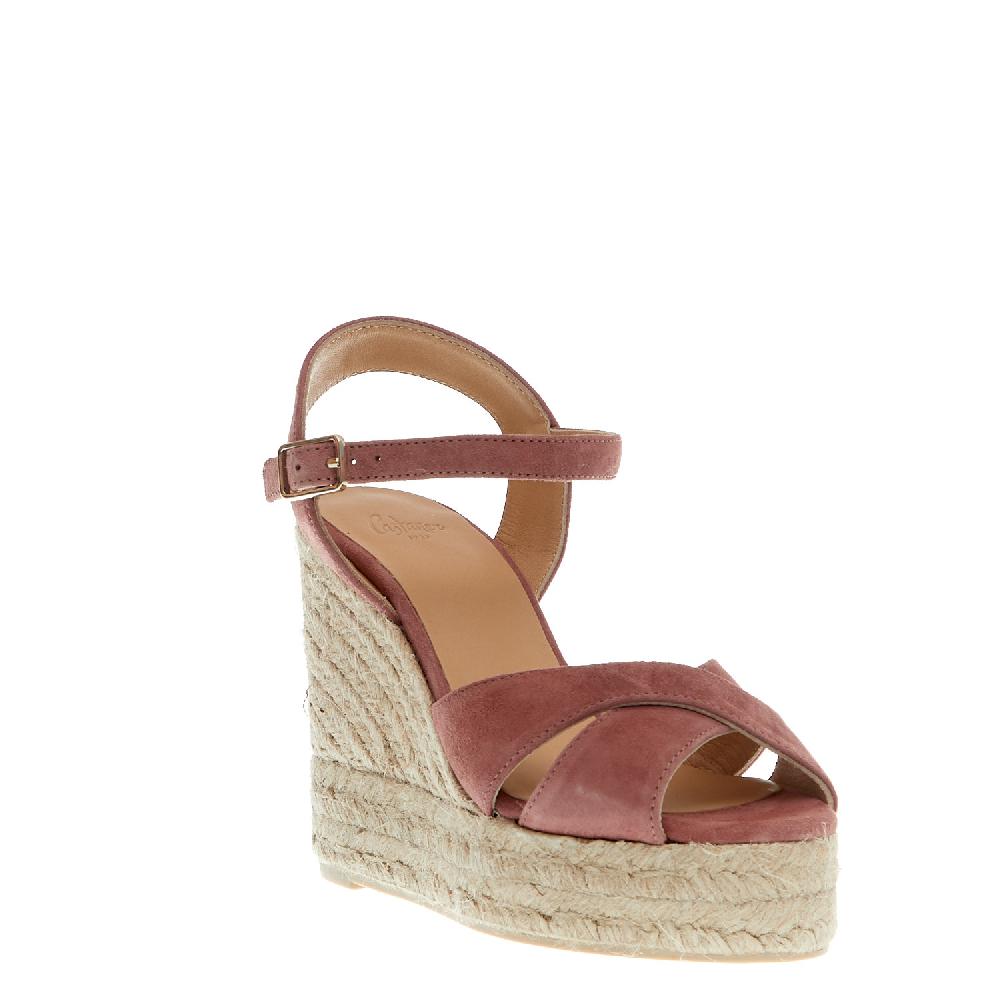 Sorelle Perego Espadrillas zeppa 110 mm incrocio rosa antico Shopping Online