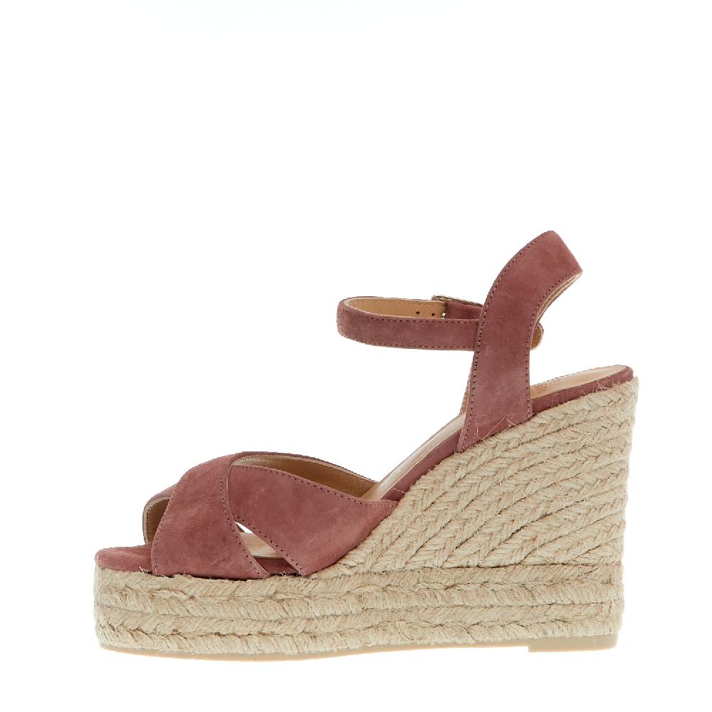 Sorelle Perego Espadrillas zeppa 110 mm incrocio rosa antico Shopping Online