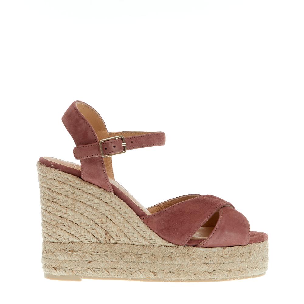 Sorelle Perego Espadrillas zeppa 110 mm incrocio rosa antico Shopping Online