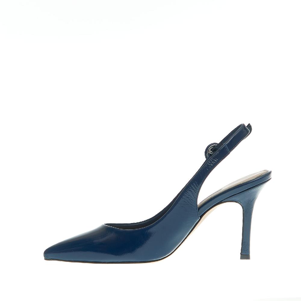 Sorelle Perego slingback vernice blu tacco 85 mm Sottocosto