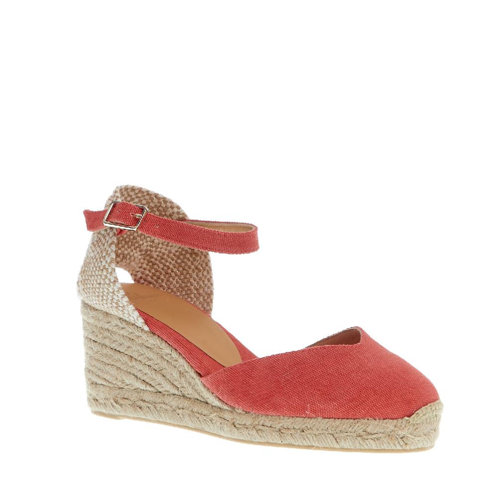 Sorelle Perego Espadrillas zeppa 70 mm tessuto fragola 2025