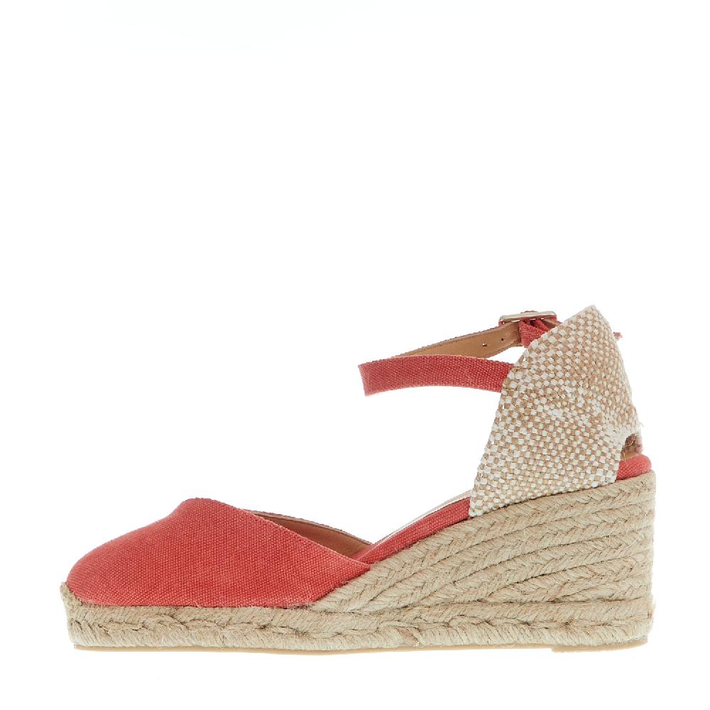 Sorelle Perego Espadrillas zeppa 70 mm tessuto fragola 2025