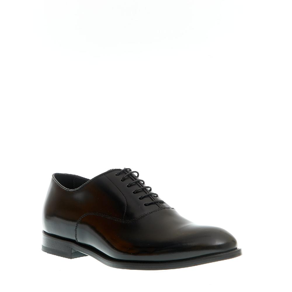Sorelle Perego stringato nero liscio fondo cuoio Shopping Online