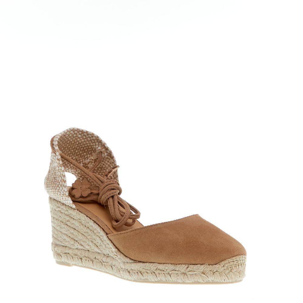 Sorelle Perego Espadrillas zeppa 70 mm camoscio beige Offerta Giorno del Papà
