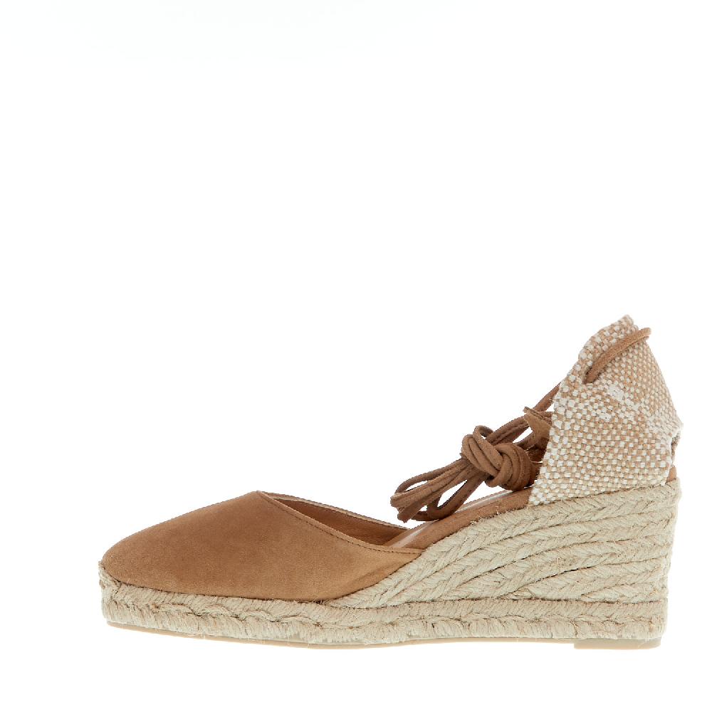 Sorelle Perego Espadrillas zeppa 70 mm camoscio beige Offerta Giorno del Papà