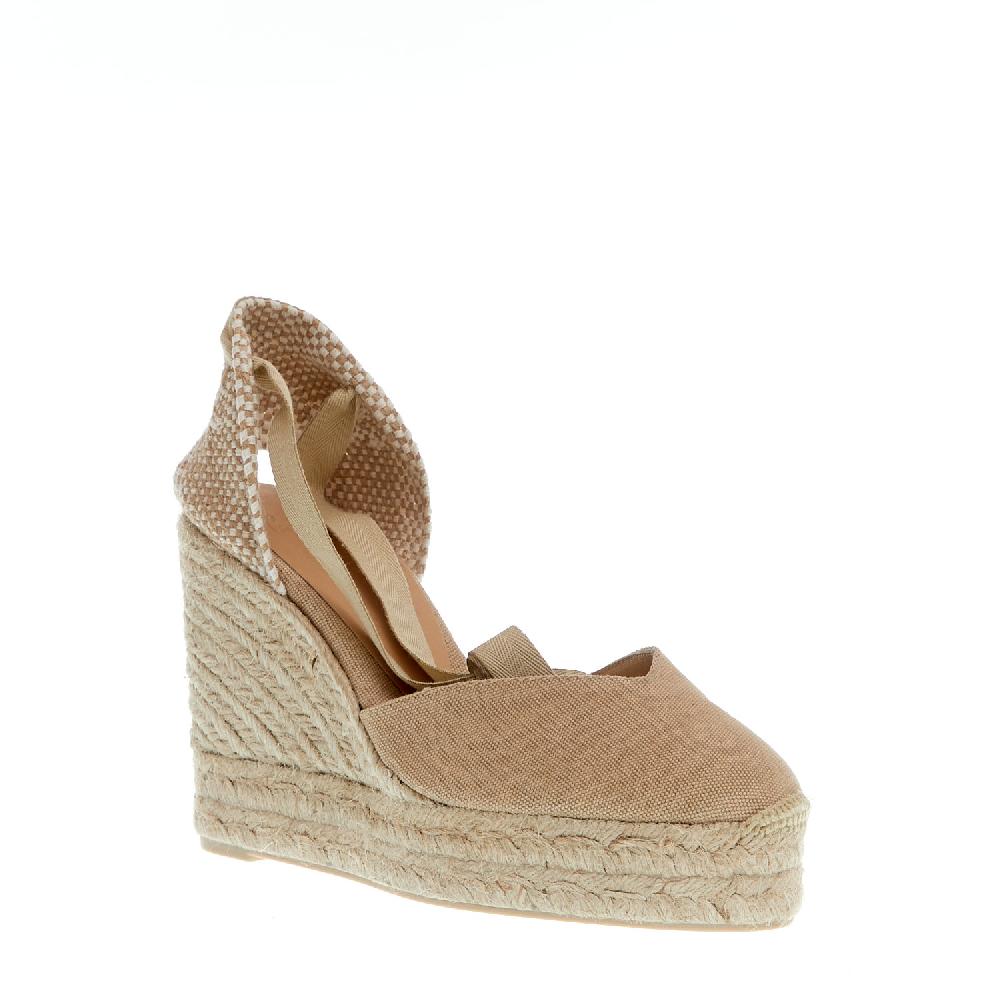 Sorelle Perego Espadrilla zeppa 110 mm tessuto beige Online