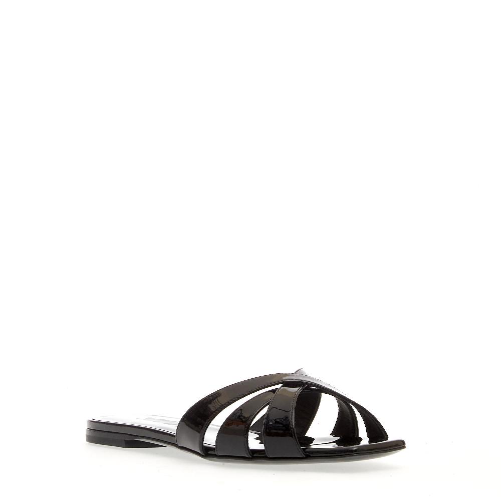 Sorelle Perego ciabatta bassa vernice nera Vendite Flash