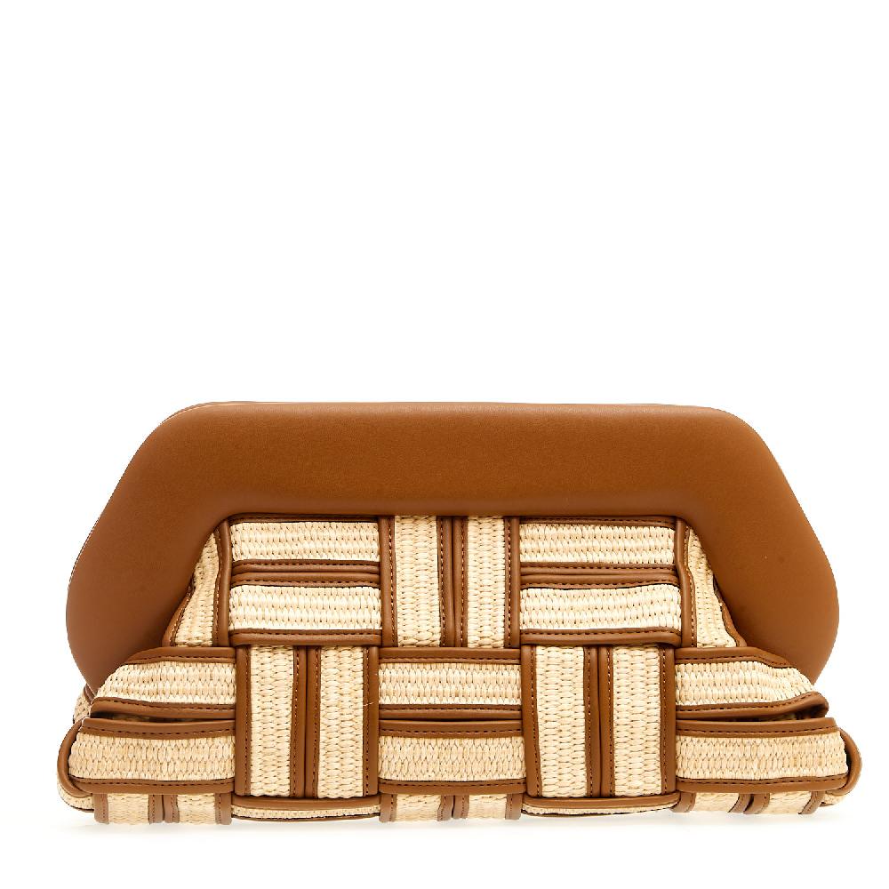 Sorelle Perego Clutch grande rafia cuoio e caramello Moda