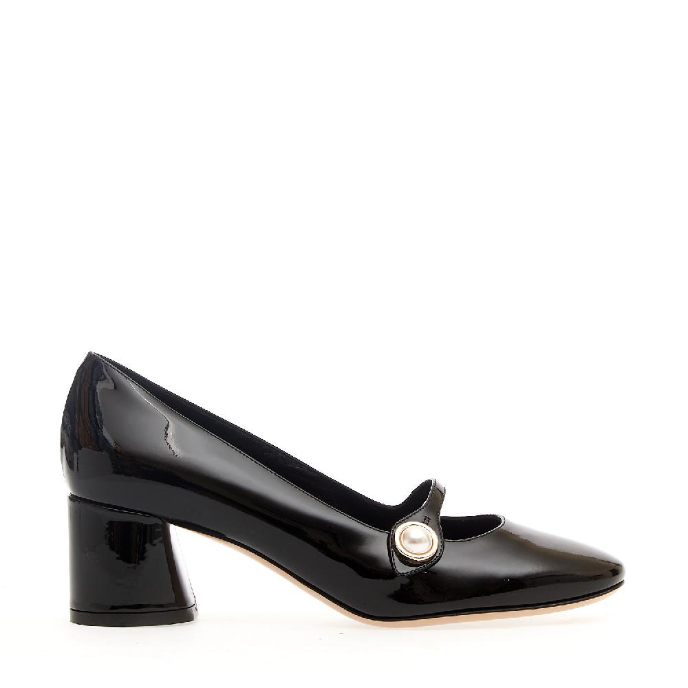 Sorelle Perego mary jane vernice nera tacco 50 mm Vendita