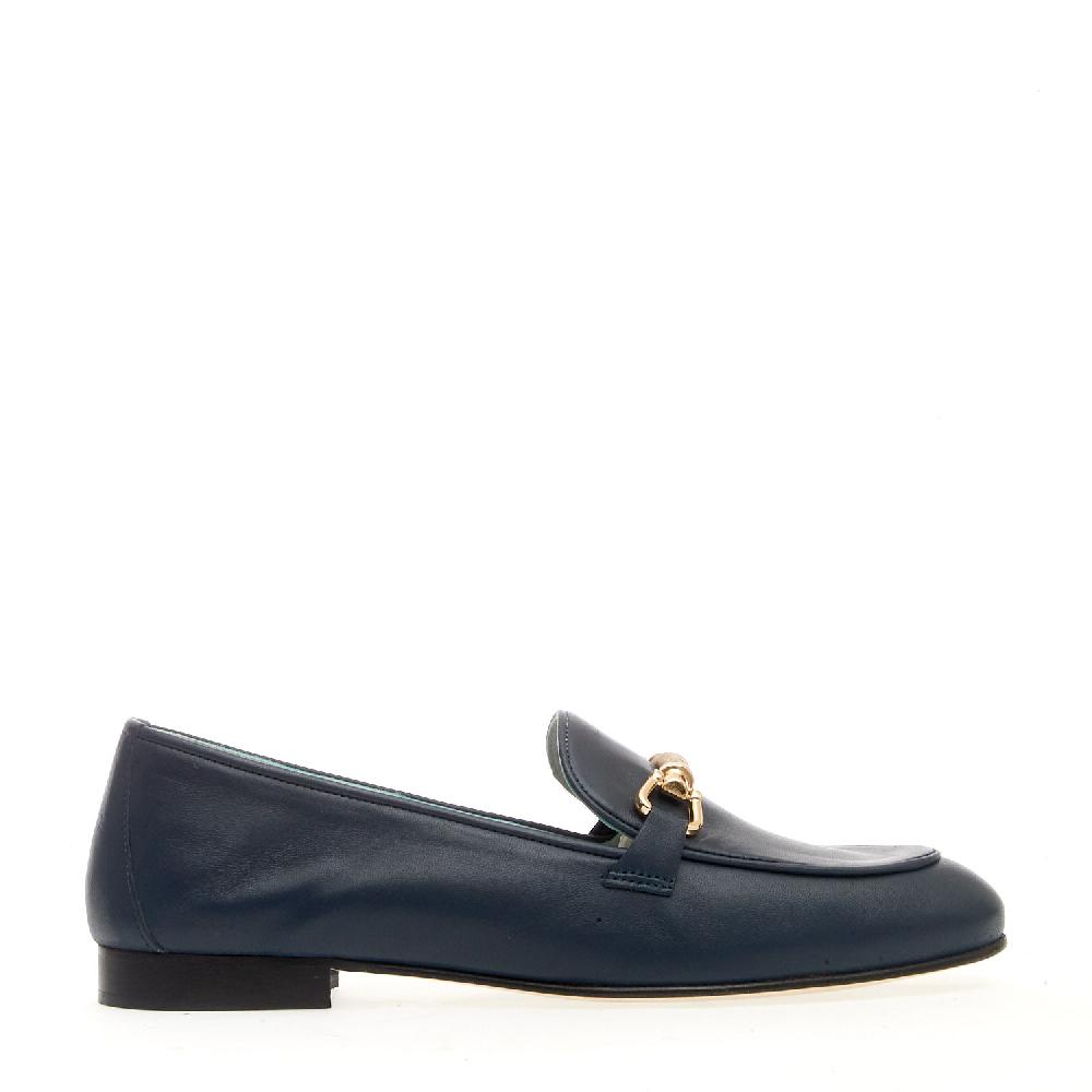 Sorelle Perego mocassino pelle blu morsetto Acquista Ora