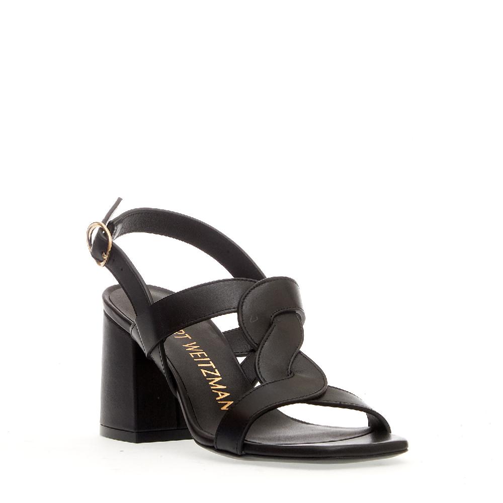 Sorelle Perego sandalo pelle nero treccia tacco 75 mm In Linea