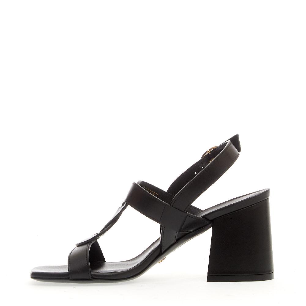 Sorelle Perego sandalo pelle nero treccia tacco 75 mm In Linea