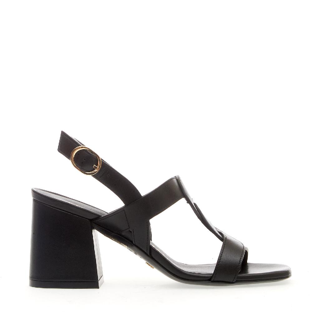 Sorelle Perego sandalo pelle nero treccia tacco 75 mm In Linea