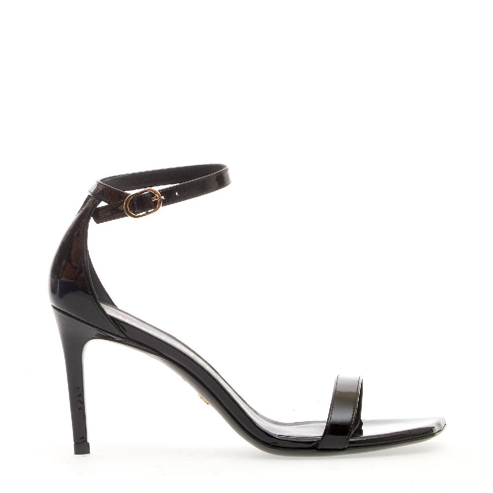 Sorelle Perego sandalo vernice nero tacco 85 mm Pezzi Unici