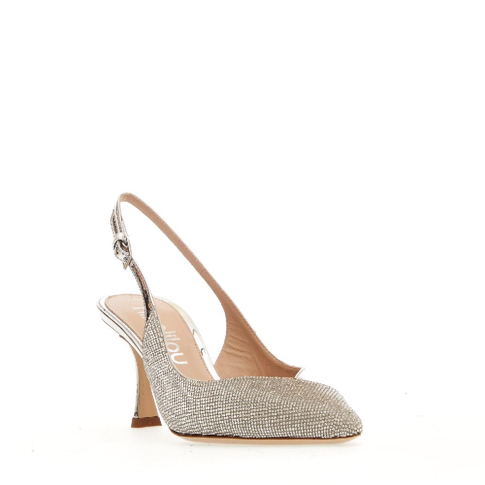 Sorelle Perego slingback argento e strass tacco 75 mm Acquista Ora