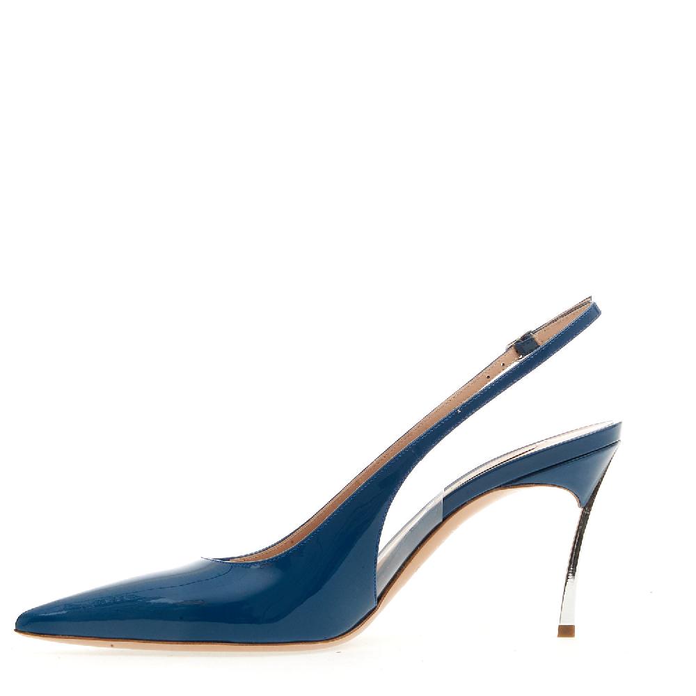Sorelle Perego slingback bluette tacco 75 mm Consegna Veloce