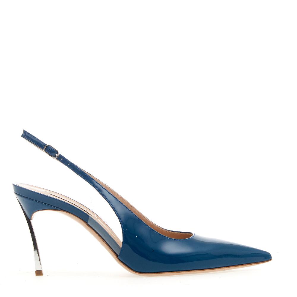 Sorelle Perego slingback bluette tacco 75 mm Consegna Veloce