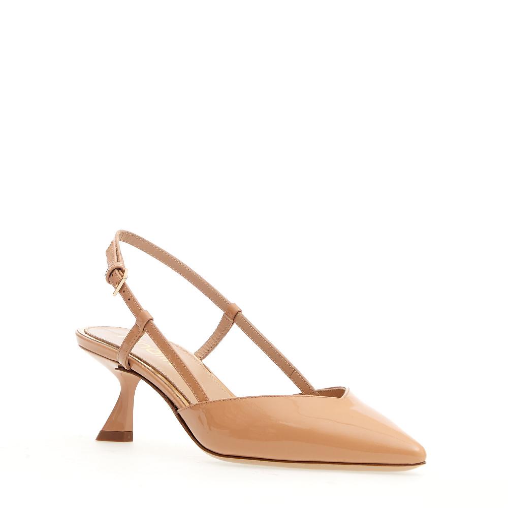 Sorelle Perego slingback vernice nude tacco 50 mm Presa
