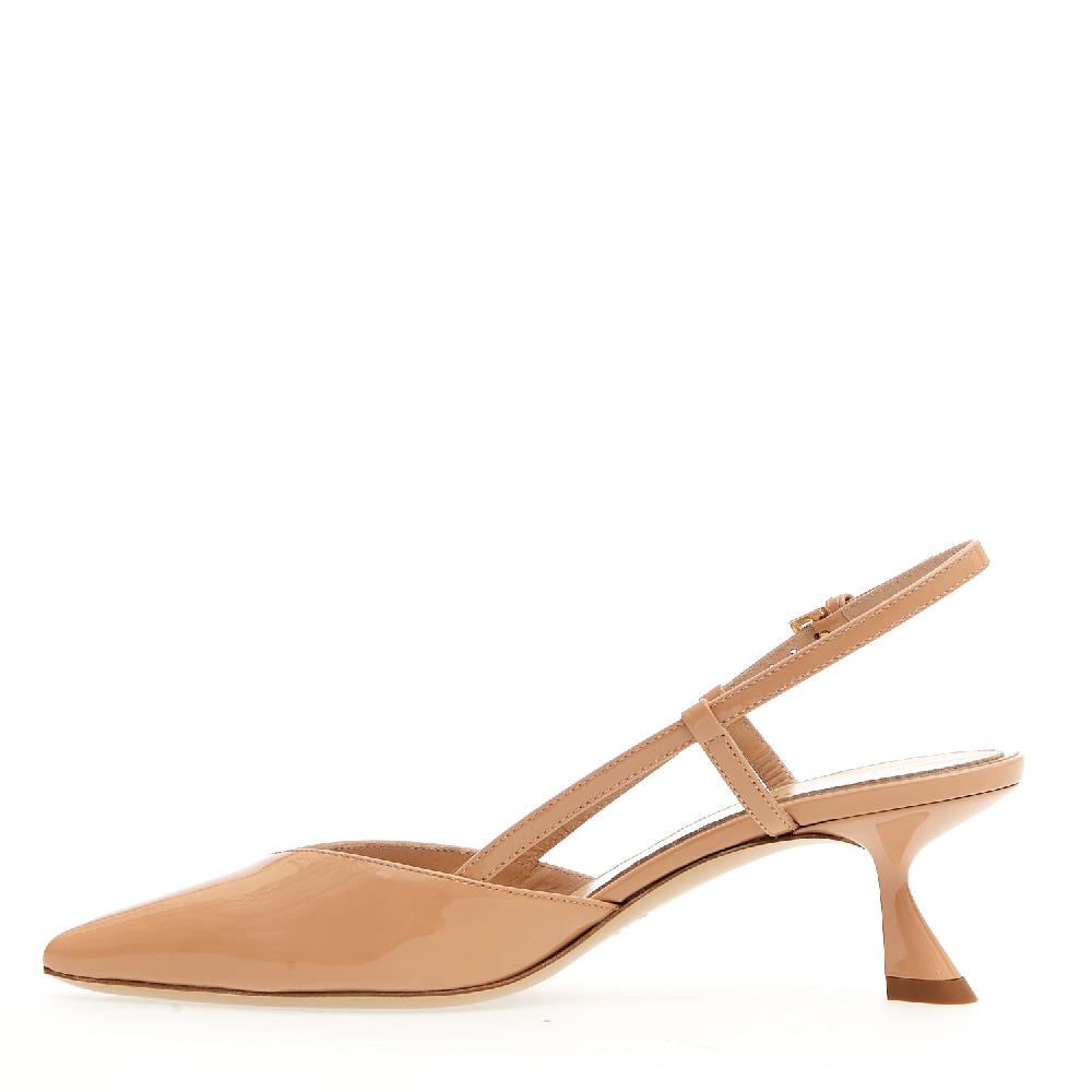 Sorelle Perego slingback vernice nude tacco 50 mm Presa