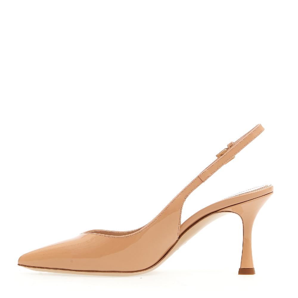 Sorelle Perego slingback vernice nude tacco 75 mm Offerta