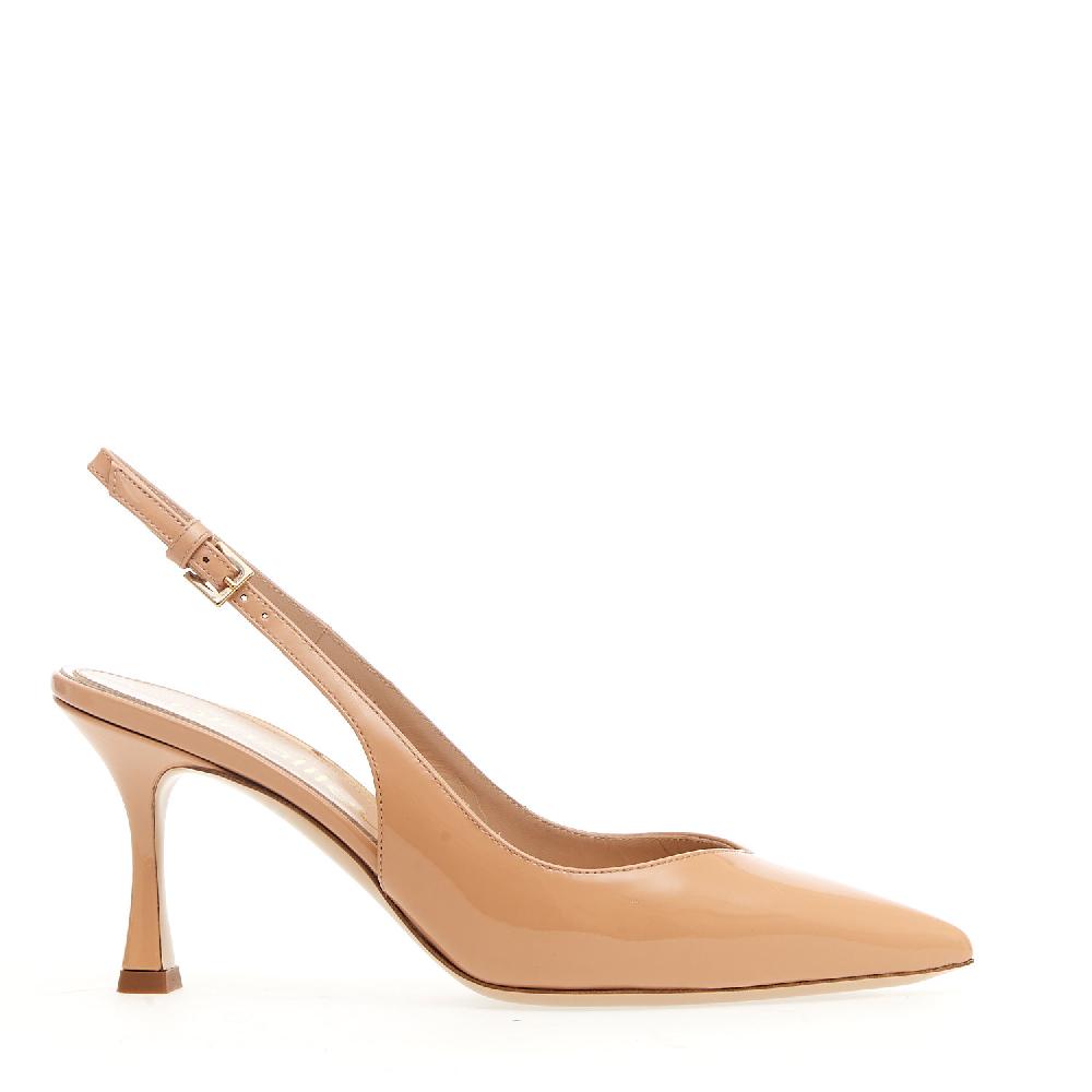 Sorelle Perego slingback vernice nude tacco 75 mm Offerta