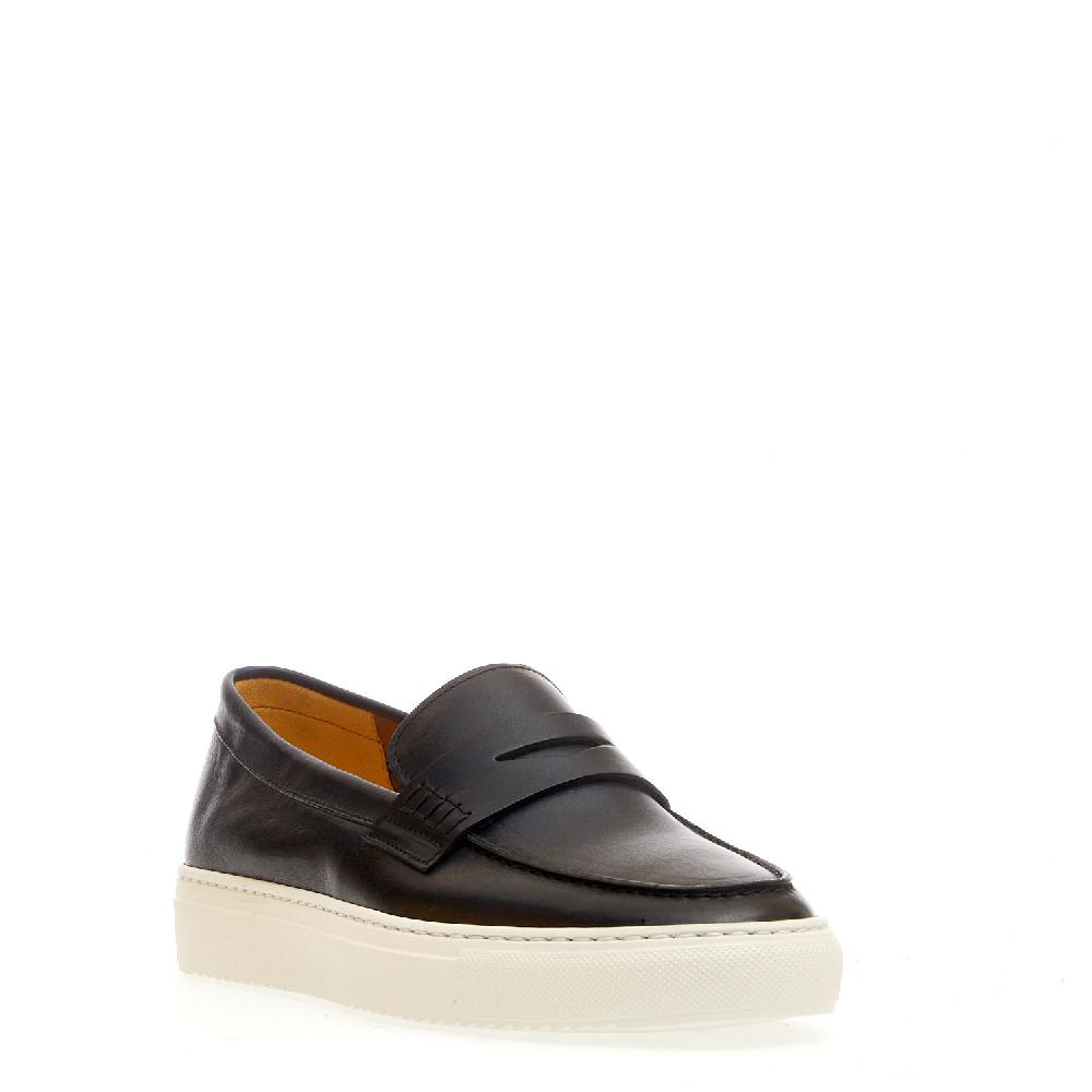 Sorelle Perego slipon pelle blu fondo bianco Outlet