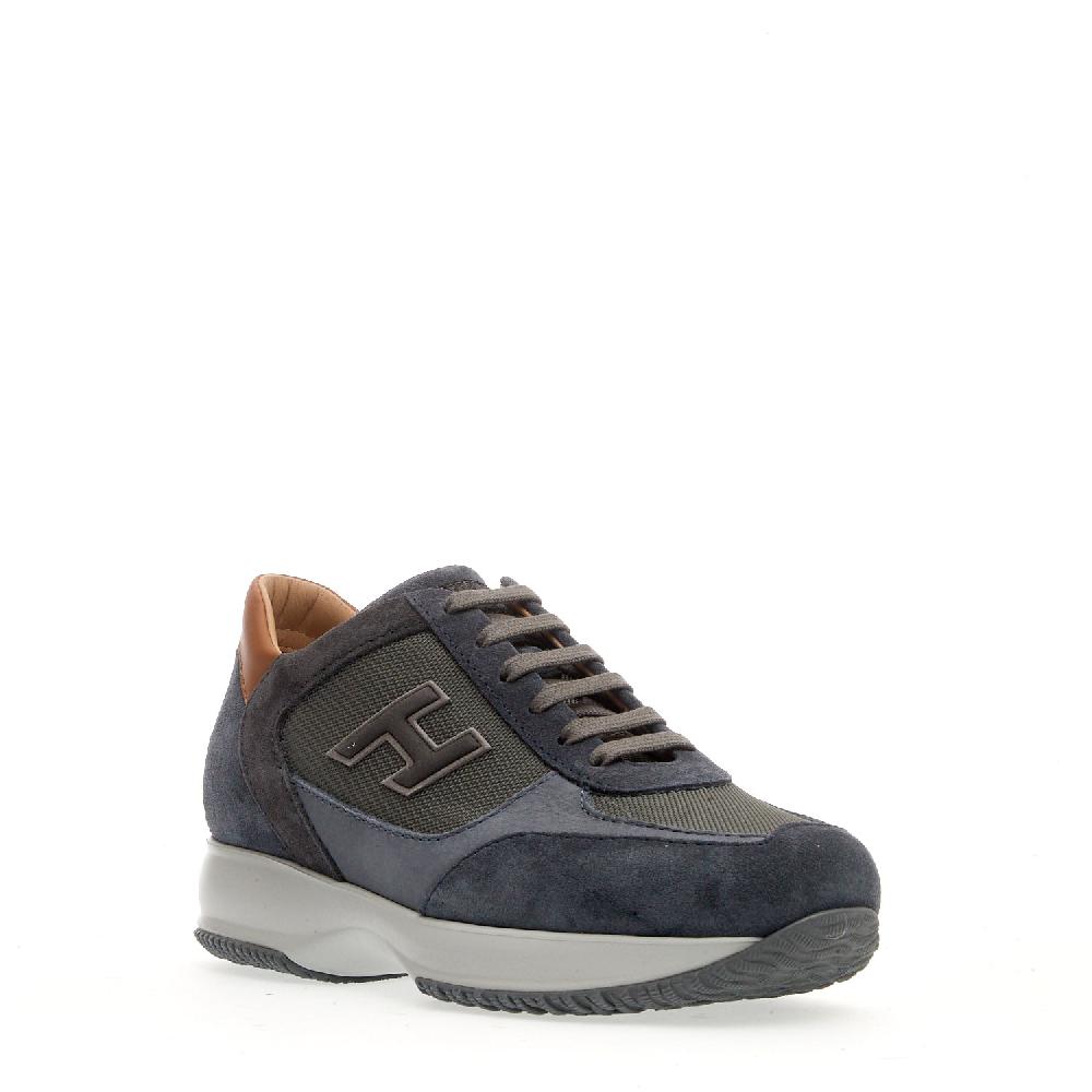 Sorelle Perego sneakers interactive camoscio e tessuto blu spoiler cuoio Vendita Economica