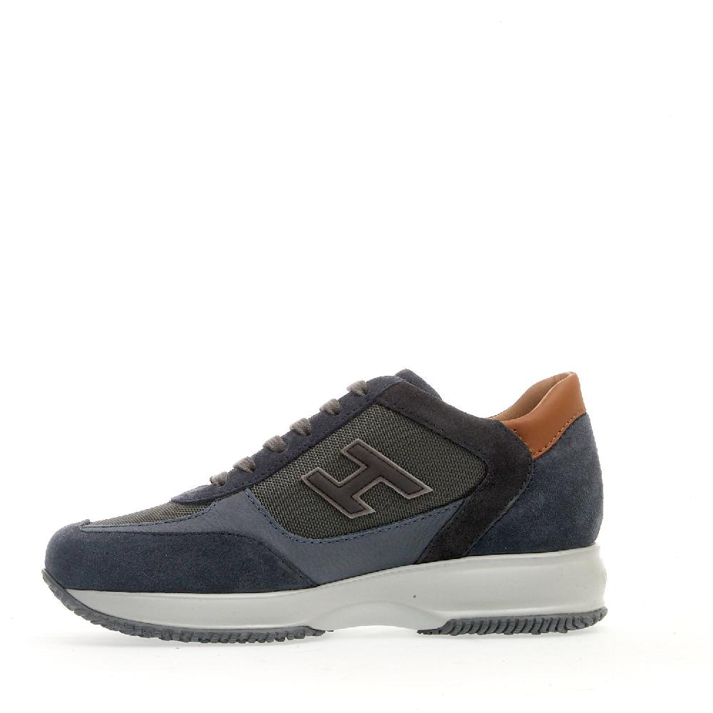 Sorelle Perego sneakers interactive camoscio e tessuto blu spoiler cuoio Vendita Economica