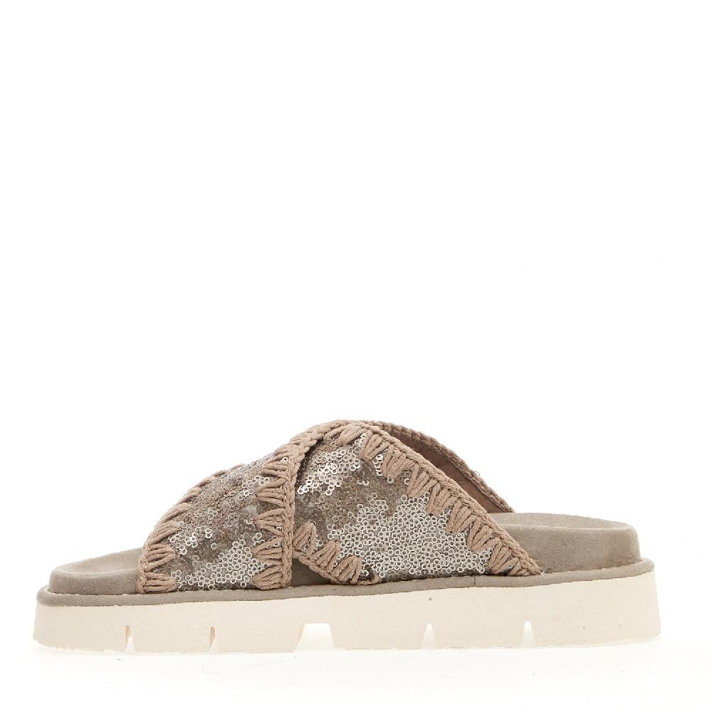 Sorelle Perego zeppa incrocio paiettes gunmetal Moda