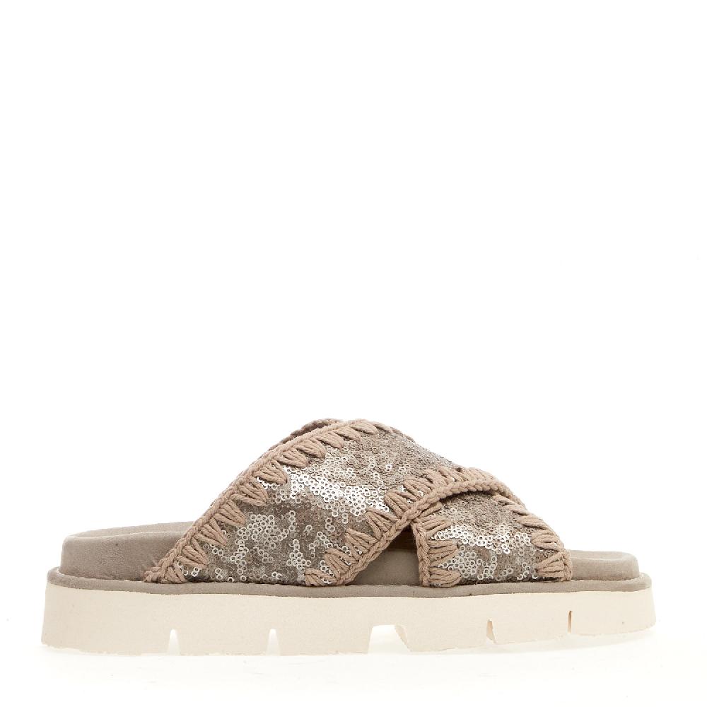 Sorelle Perego zeppa incrocio paiettes gunmetal Moda