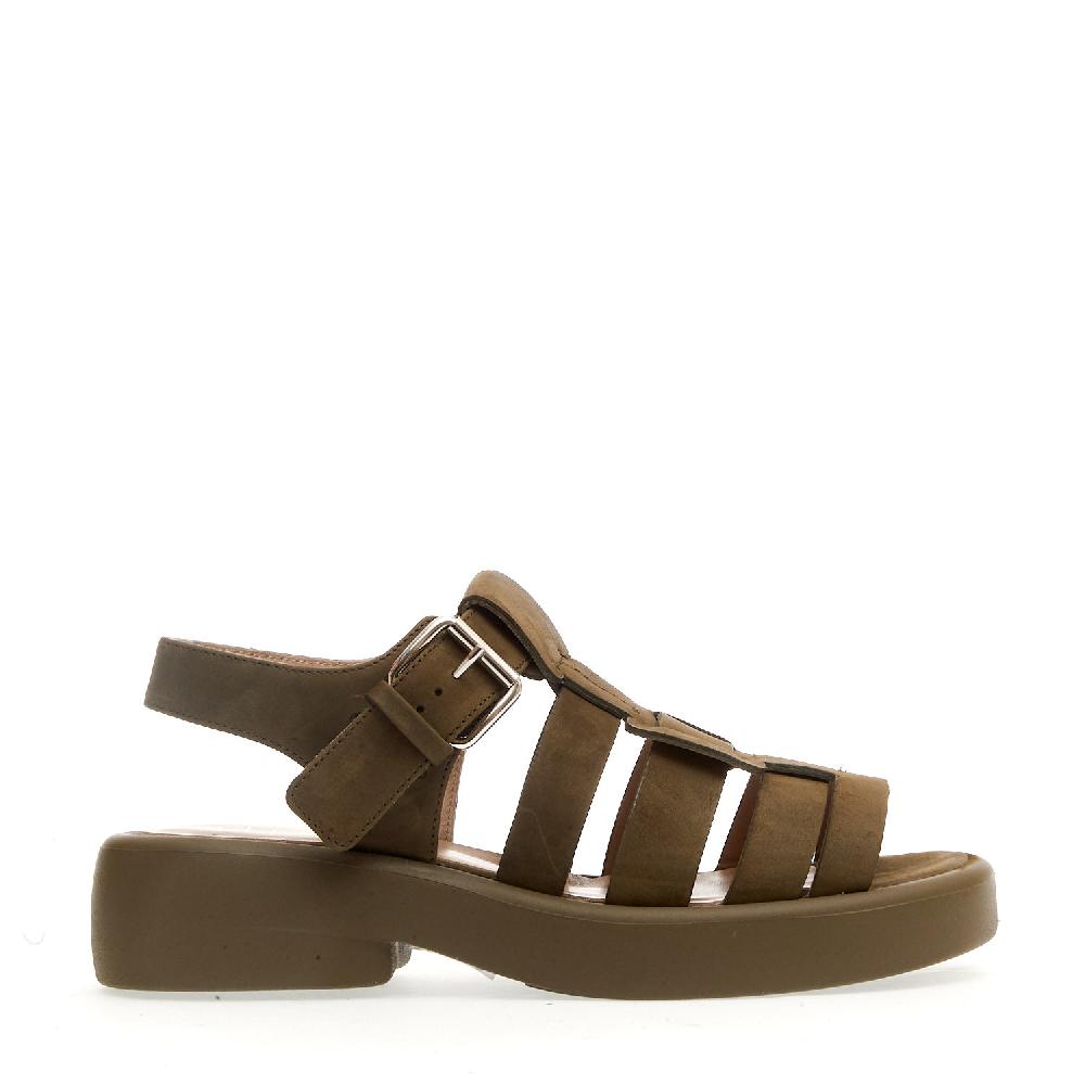 Sorelle Perego sandalo gabbia nabuk verde Sconto di tempo limitato