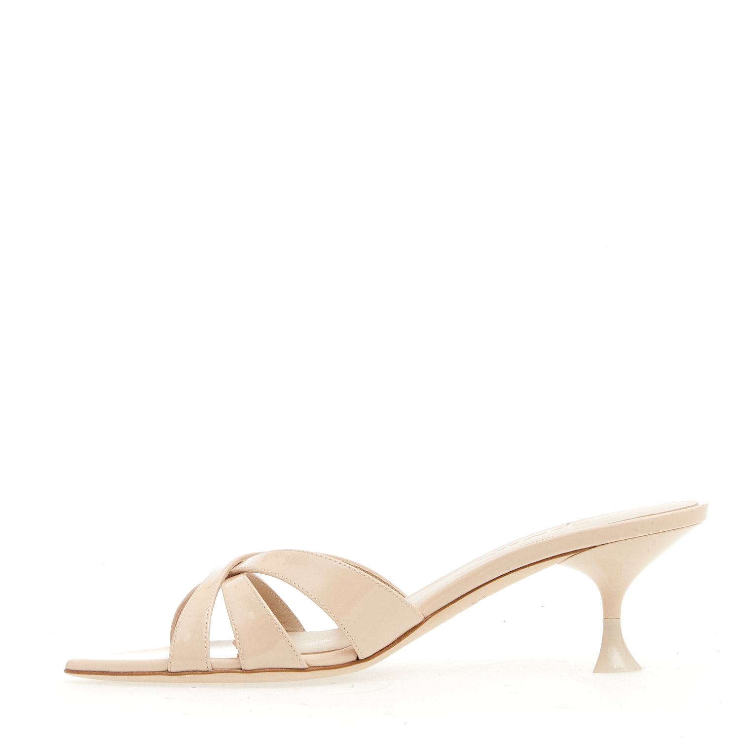 Sorelle Perego ciabatta tacco 50 mm vernice beige Negozio online di fabbrica