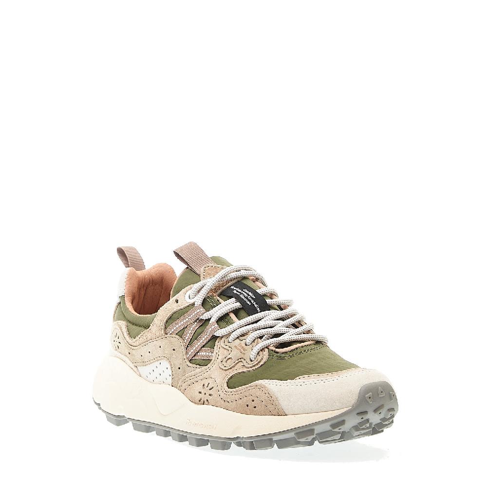 Sorelle Perego sneakers tessuto verdone camoscio tortora Comprare a buon mercato