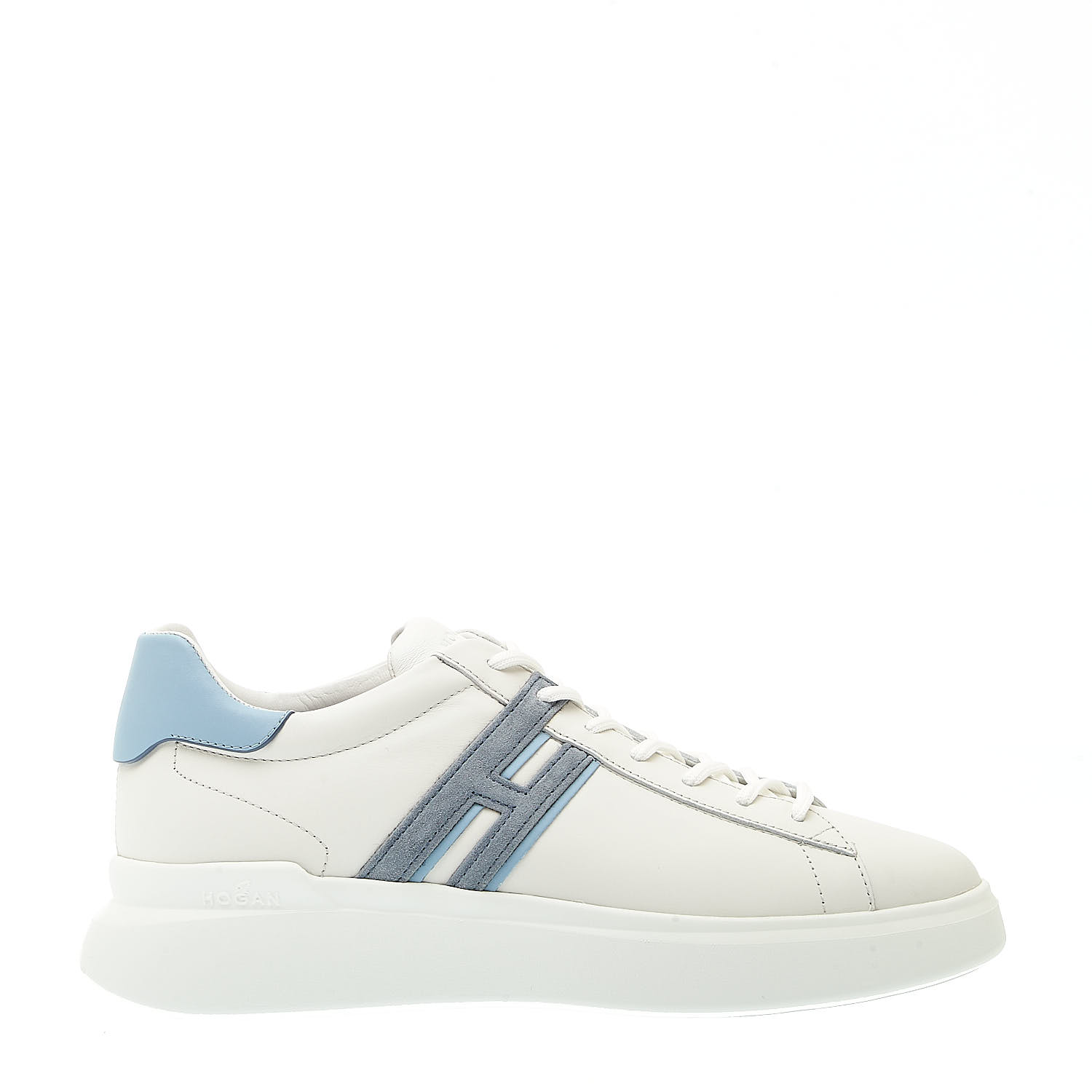 Sorelle Perego sneakers rebel pelle bianco spoiler azzurro Black Friday
