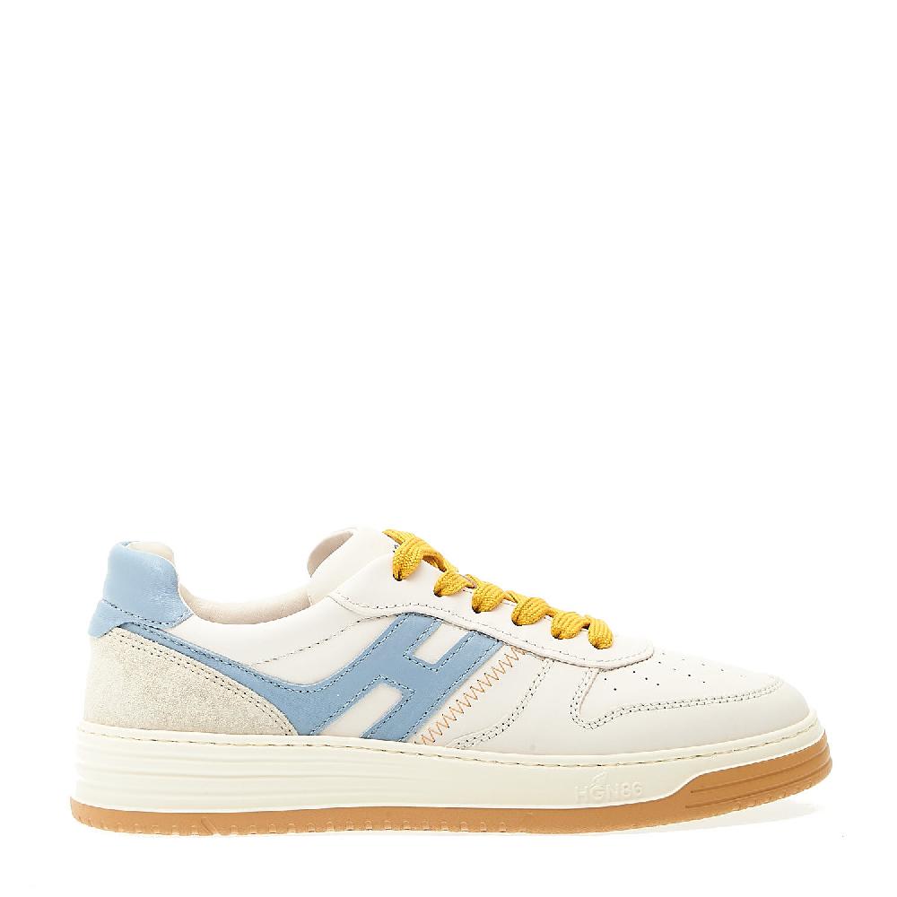 Sorelle Perego sneakers basket pelle bianca azzurro Offerta San Valentino