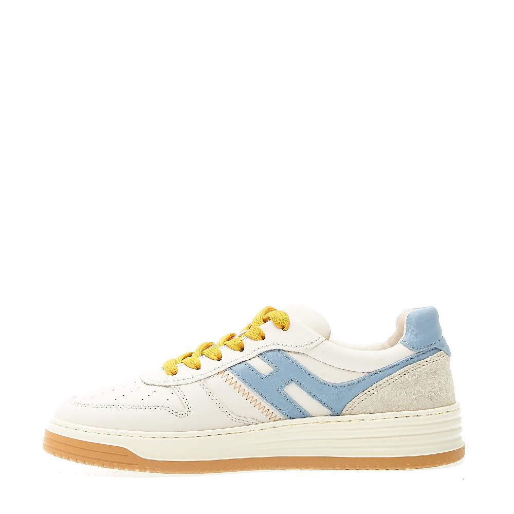 Sorelle Perego sneakers basket pelle bianca azzurro Offerta San Valentino