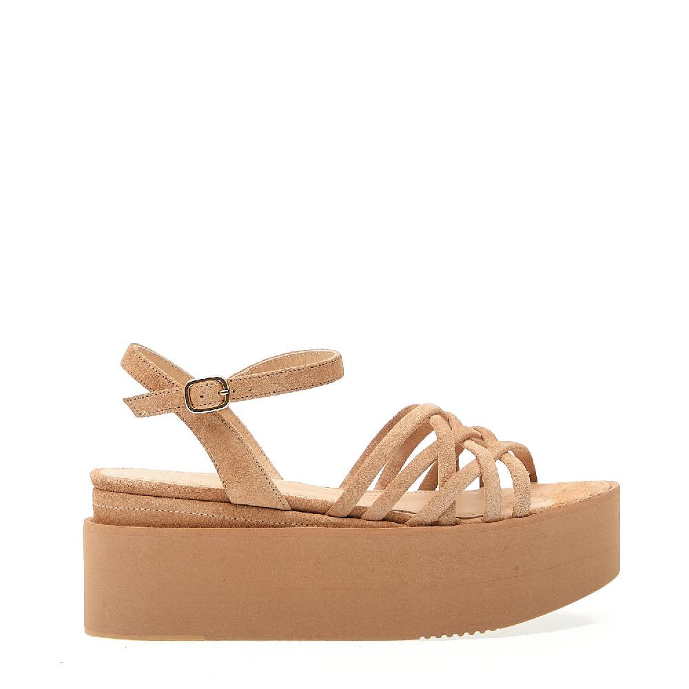 Sorelle Perego sandalo zeppa extralight camoscio deserto