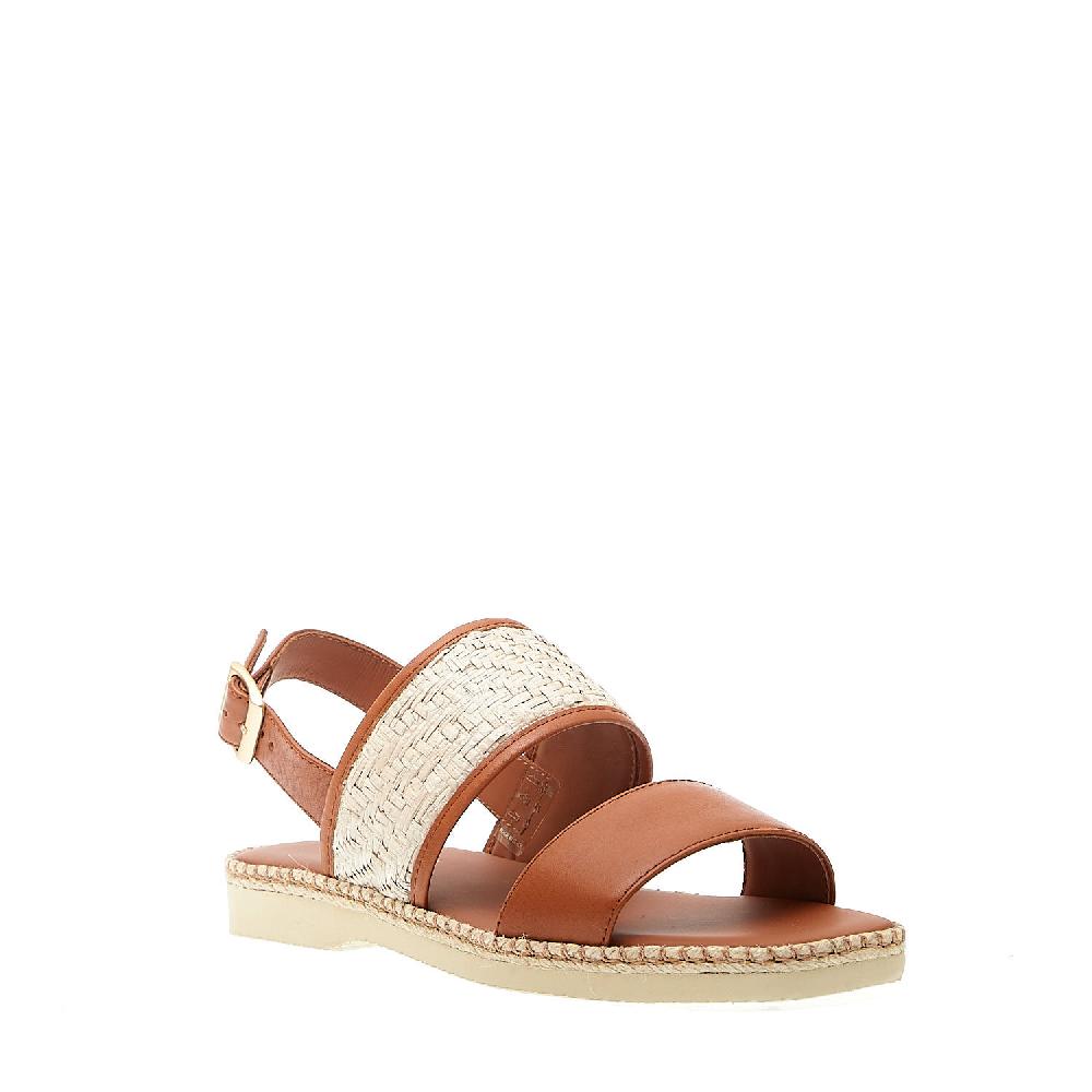 Sorelle Perego sandalo piatto extralight in pelle cuoio rafia Latest stili