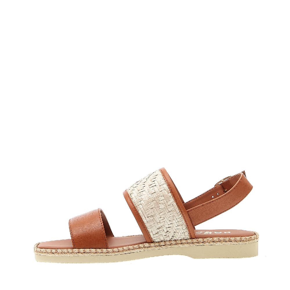 Sorelle Perego sandalo piatto extralight in pelle cuoio rafia Latest stili